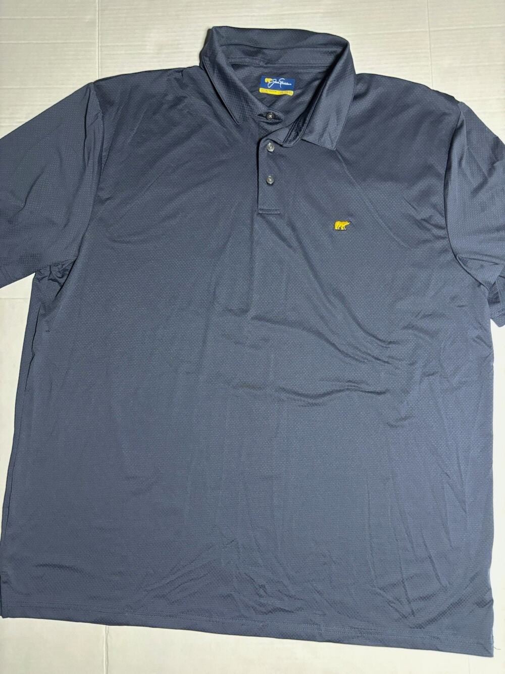 Jack Nicklaus Men's Polo 2XL Big & Tall Blue Bear Logo Easy Care Golf